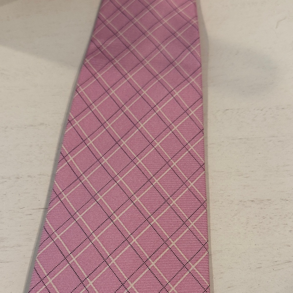 LIKE NEW! JOS A BANK Pink Plaid Men's Tie